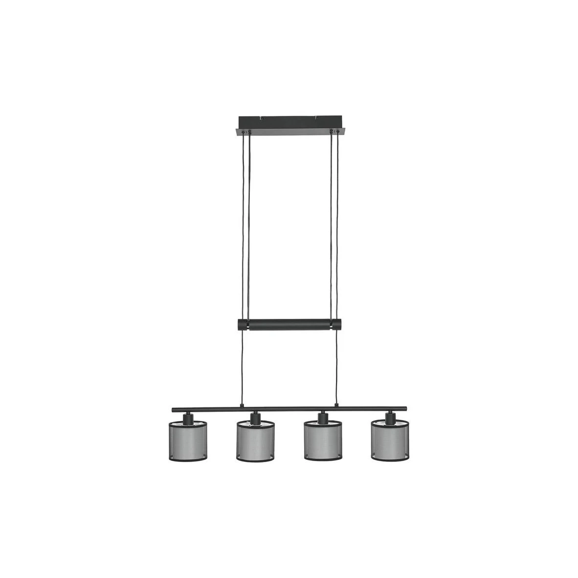 B-grade Lindby Chizoma pendant lamp, hanging light, ceiling lamp, E27, 4 lights, fabric shades