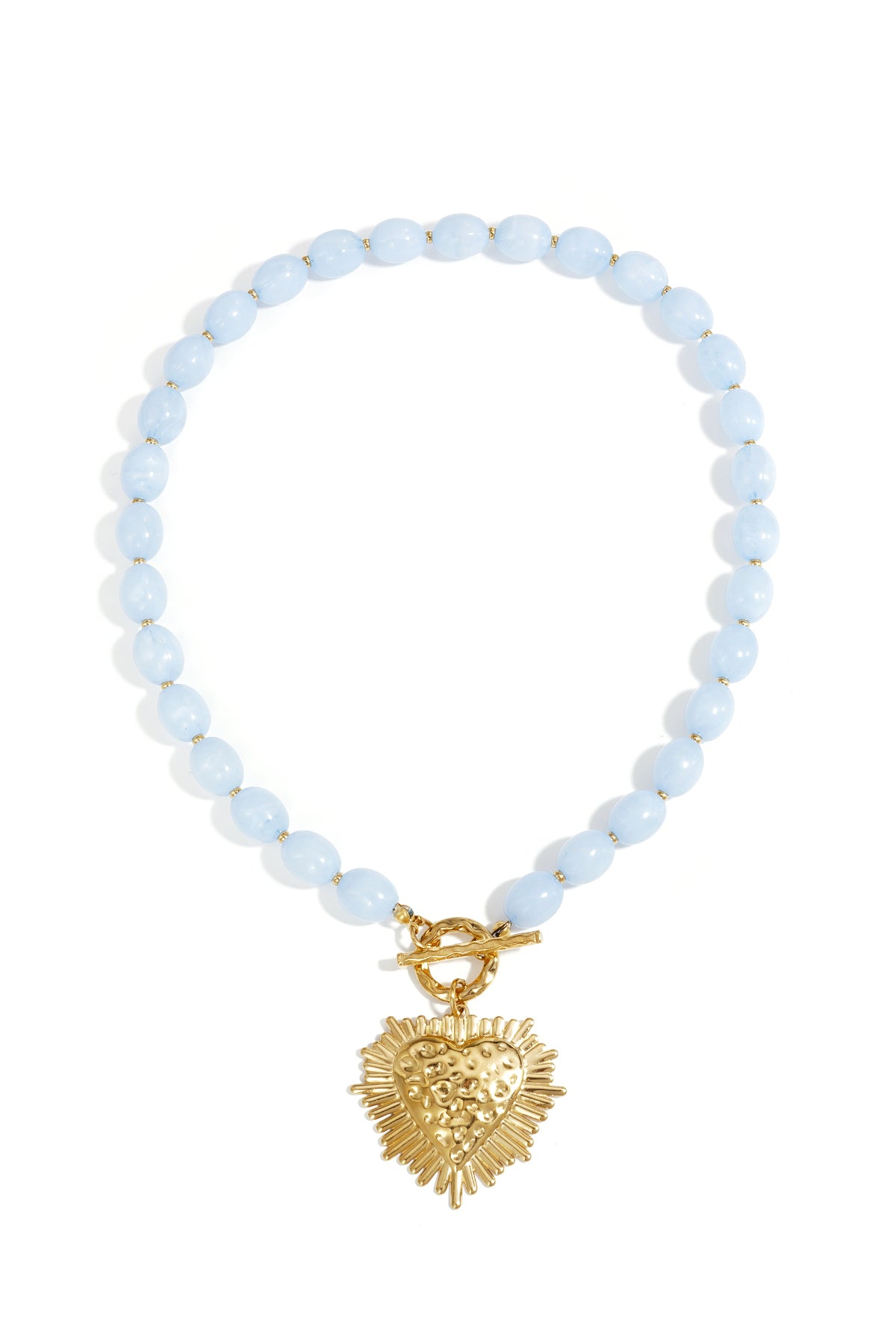 Acrylperlen-Halskette mit Herzmotiv, lässig-schlichte Serie, Damenschmuck