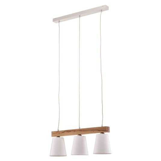 B-flokks Euluna hengiljós, hengilampi, lampi Aldonn með textílskjá, þriggja ljósa, 60 W 