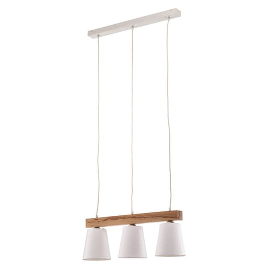 B-flokks Euluna hengiljós, hengilampi, lampi Aldonn með textílskjá, þriggja ljósa, 60 W 