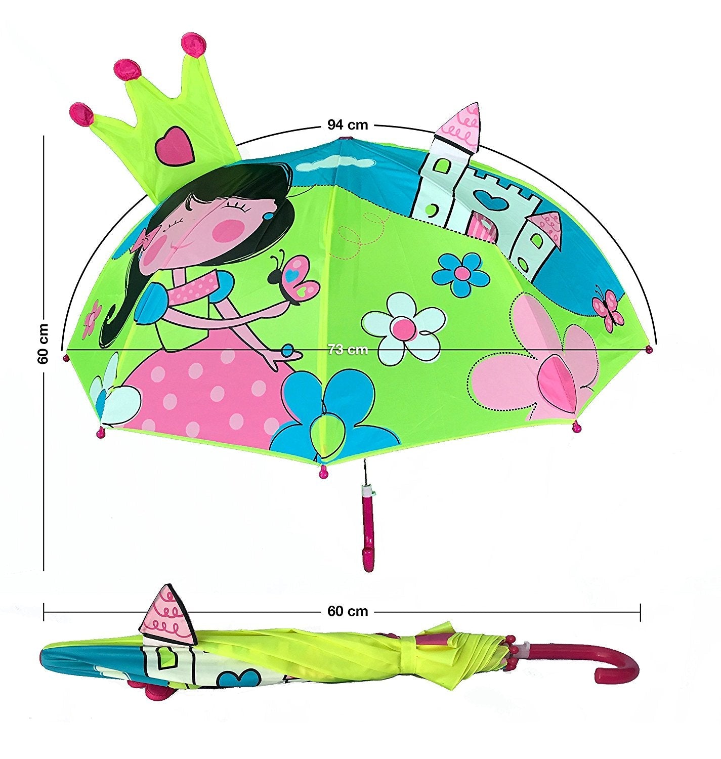 Regenschirm Prinzessin grün/gelb