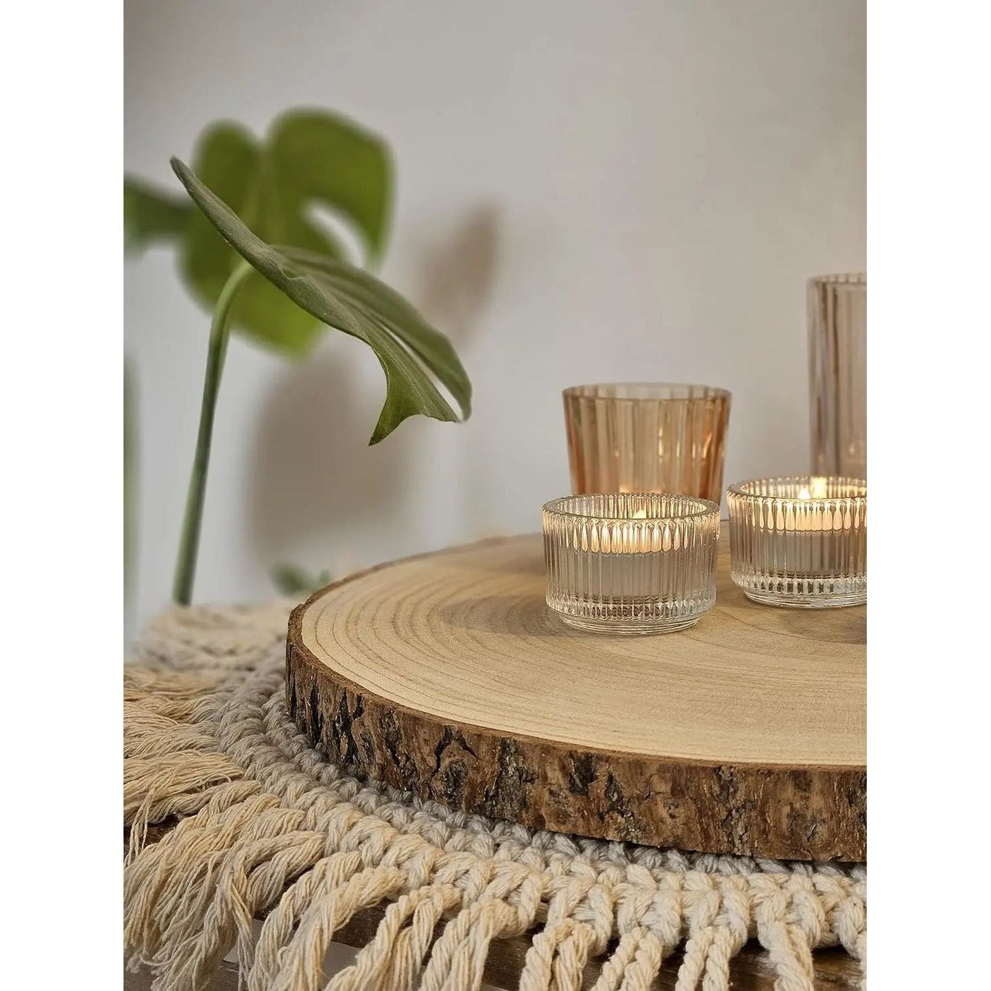 Baumscheibe Brett Holz Holzbrett Dekobrett Tablett Tischdeko Holzscheibe Ø 23 -