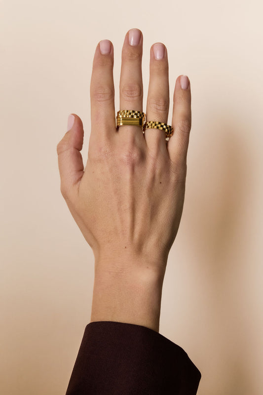 Edelstahl Minimalist Ringe unregelmäßige form Einfache Täglich Einfache Serie frauen schmuck