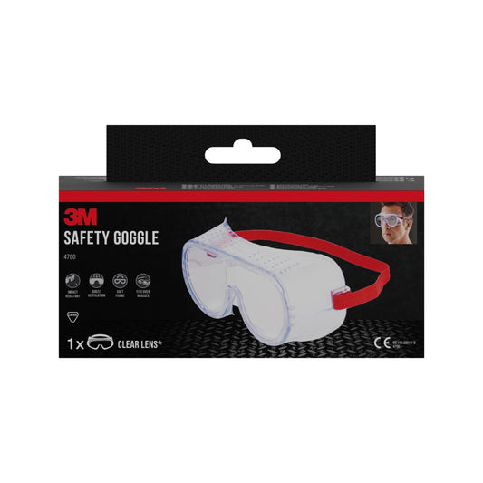 3M™ Classic Schutzbrille 4700, direkt belüftet, Klarsichtscheibe | Packung (1 Stück)