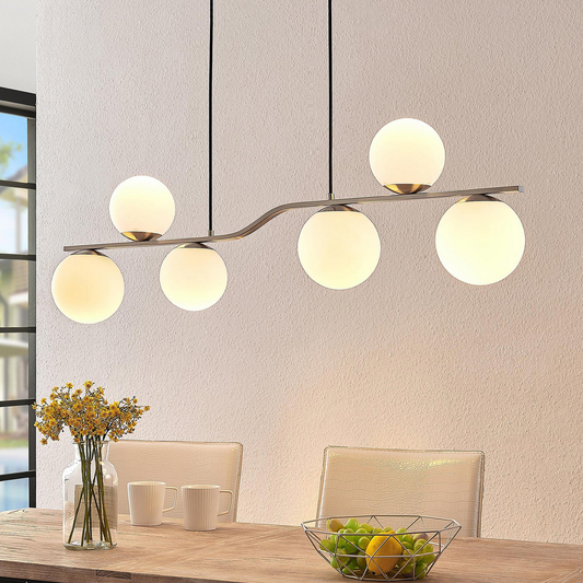 B-grade Lindby Avalyn pendant light, ceiling lamp, hanging lamp, white Nic806