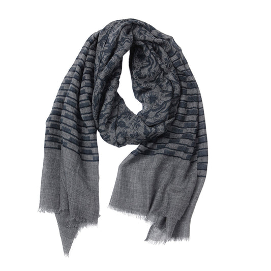 Wollschal Valerie grau/rauchblau