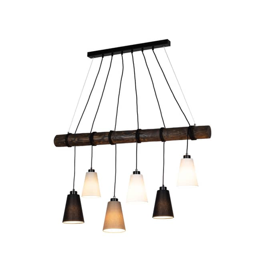 B-stock Euluna pendant light Como hanging light hanging lamp ceiling lamp 6 bulbs walnut
