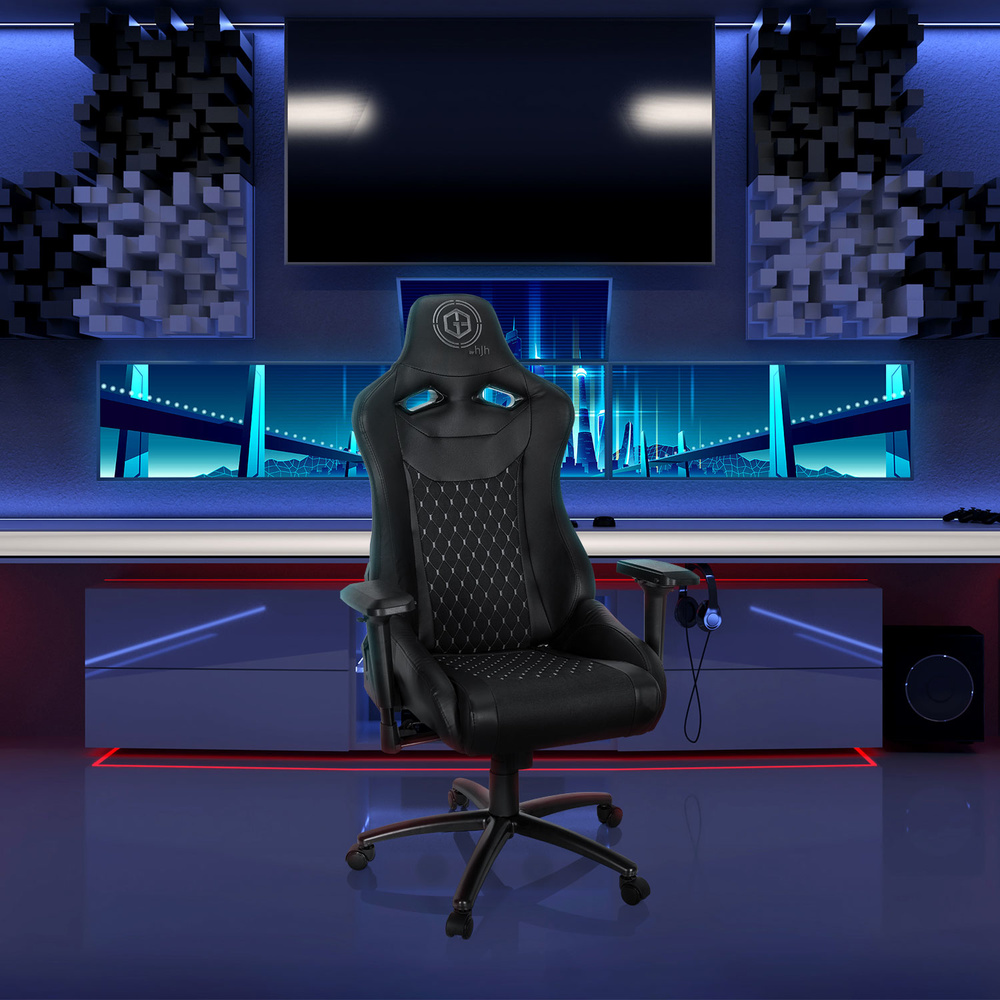 Hjh skrifstofustóll Gamebreaker SX 04 úr gervileðri, svartur, á lager