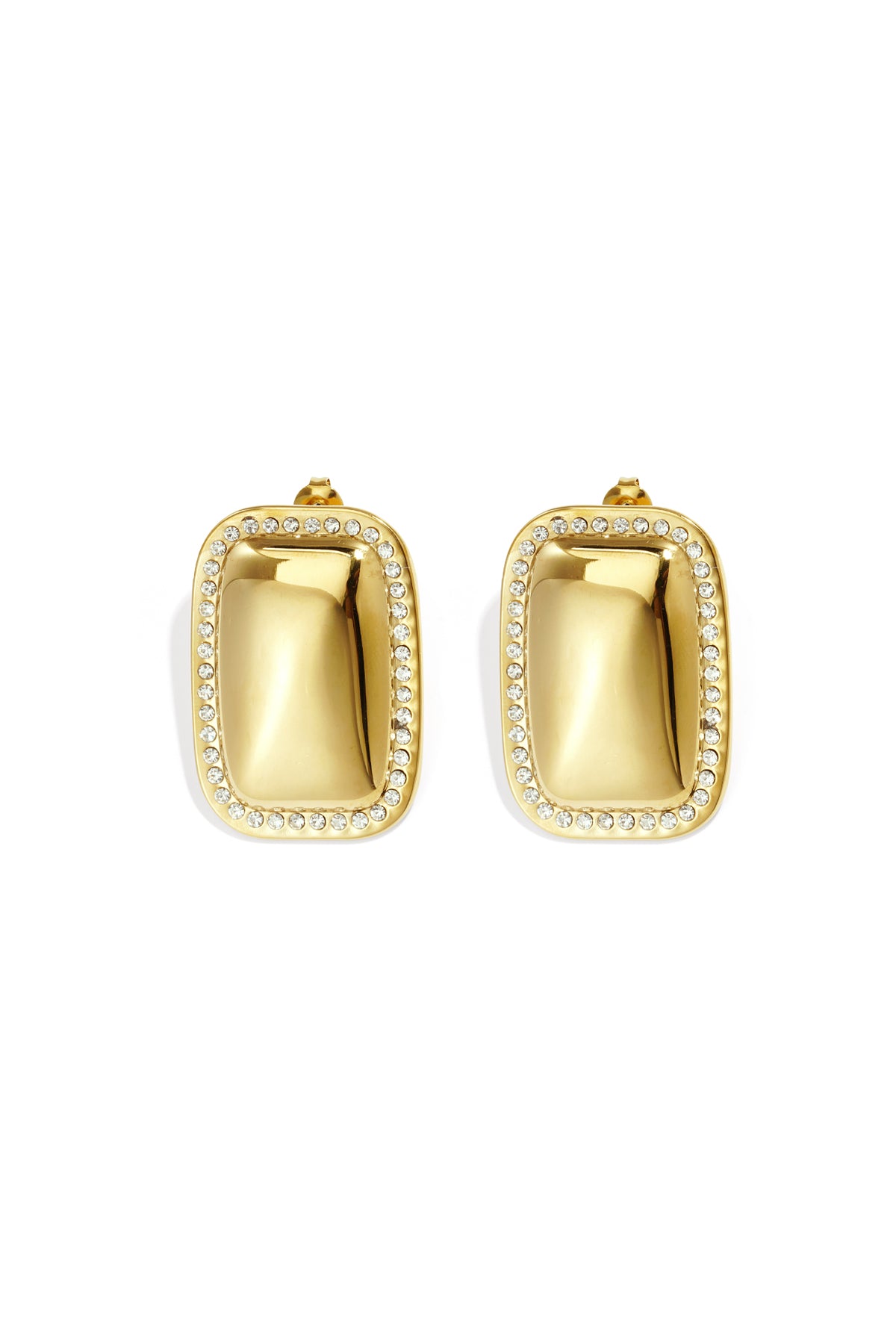 Edelstahl Ohrstecker Rechteck Casual Daily Simple Serie Damenschmuck