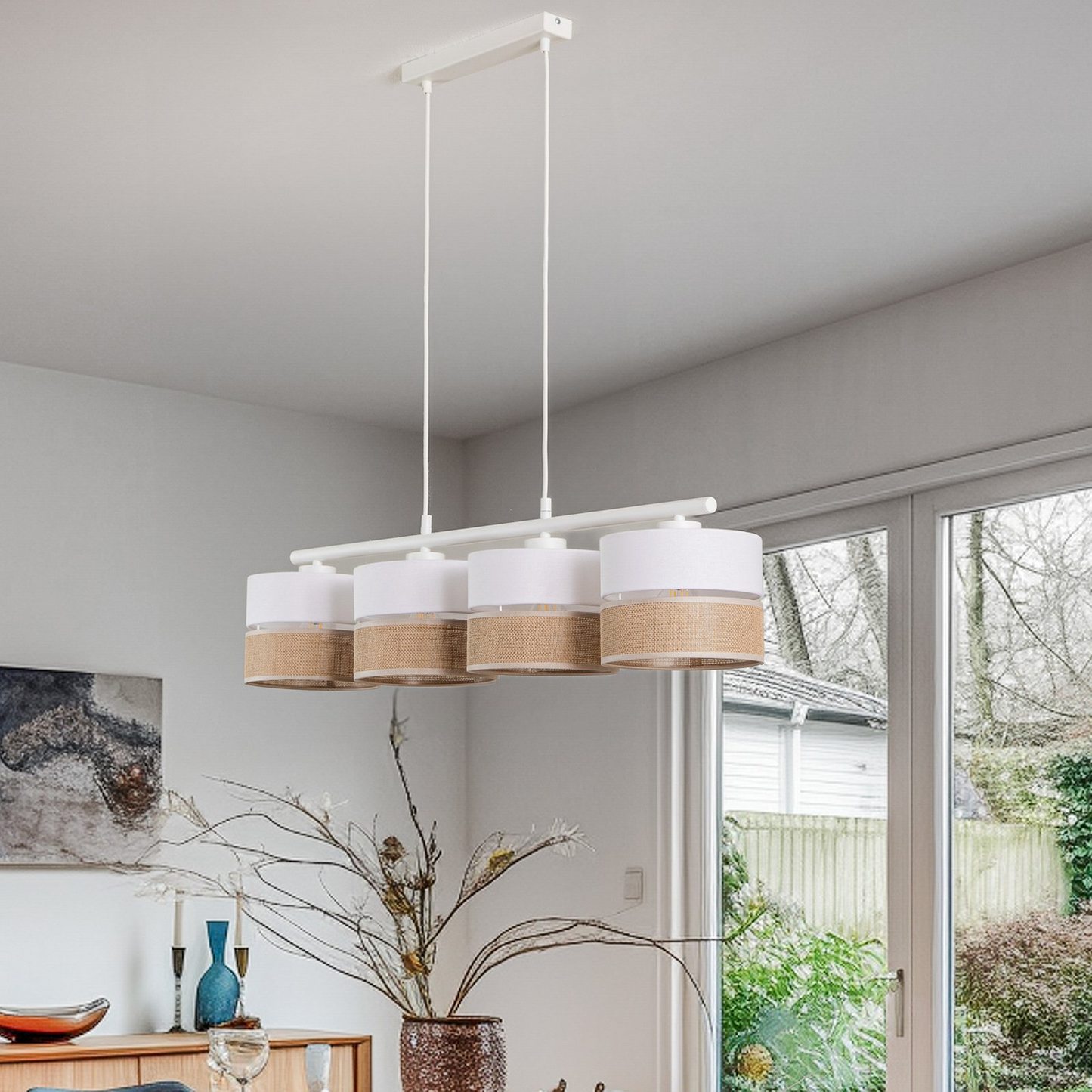 B-Ware Hängeleuchte Linobianco Vierflammig Hängelampe Lampe Leuchte Deckenleuchte Spot