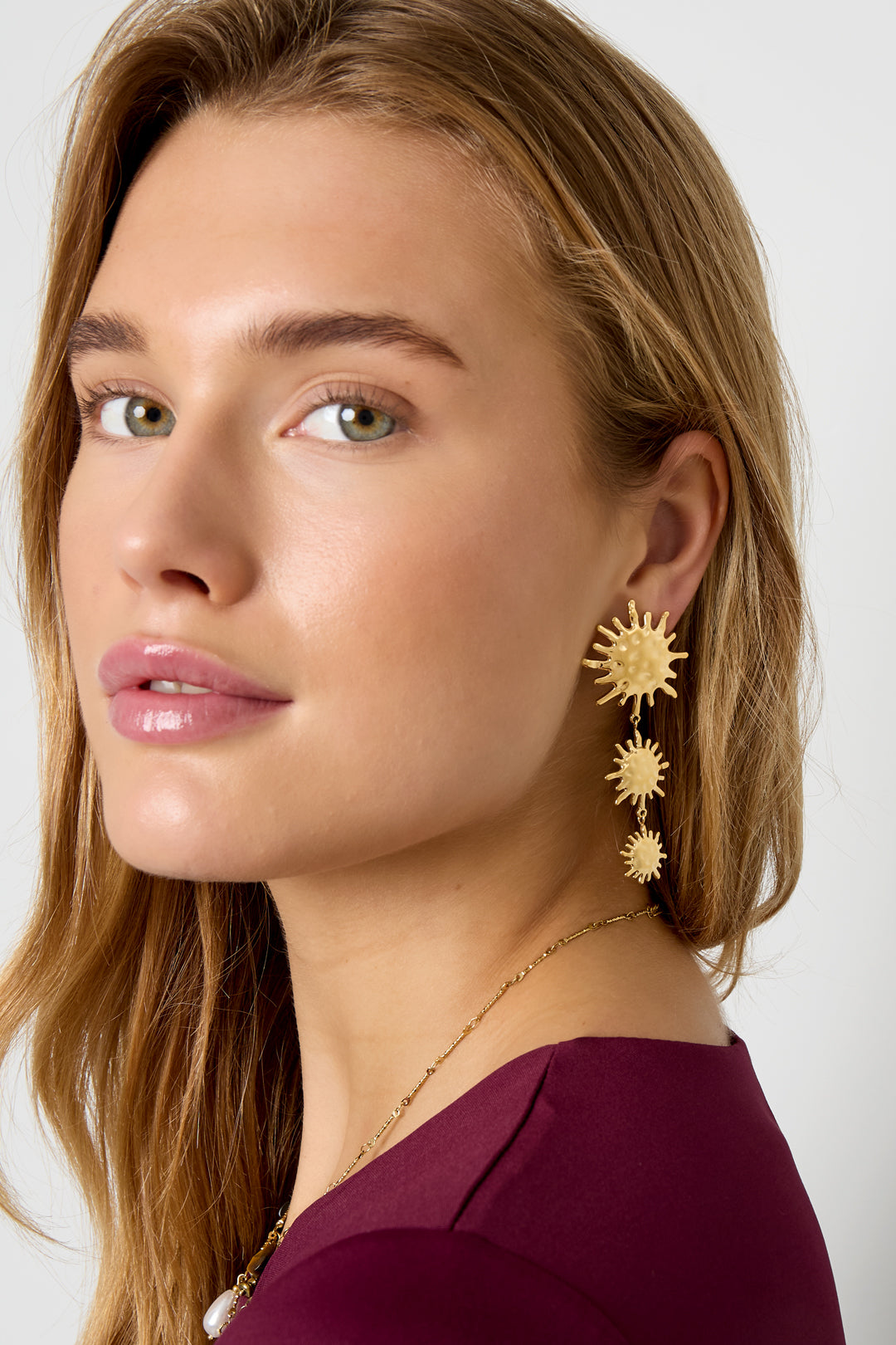 Edelstahl-Ohrhänger Sonne Casual Daily Simple Series Damenschmuck