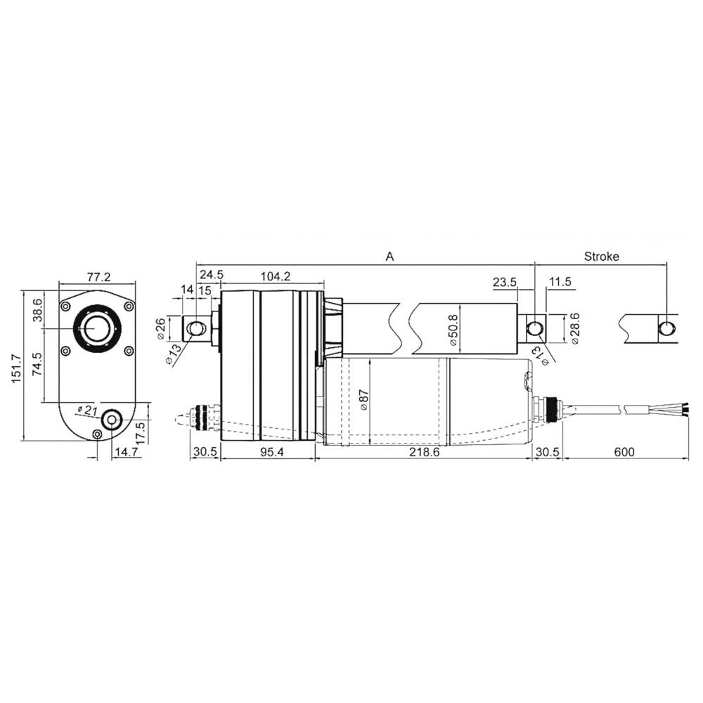 B-lager Drive System Europe Dszy5 rafknúinn strokka bíllyftimótor línulegur stýribúnaður 4500 N