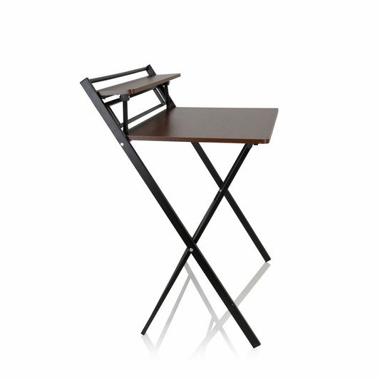 B-grade Hjh Office desk Easy Clap 92 x 84 walnut folding table work table