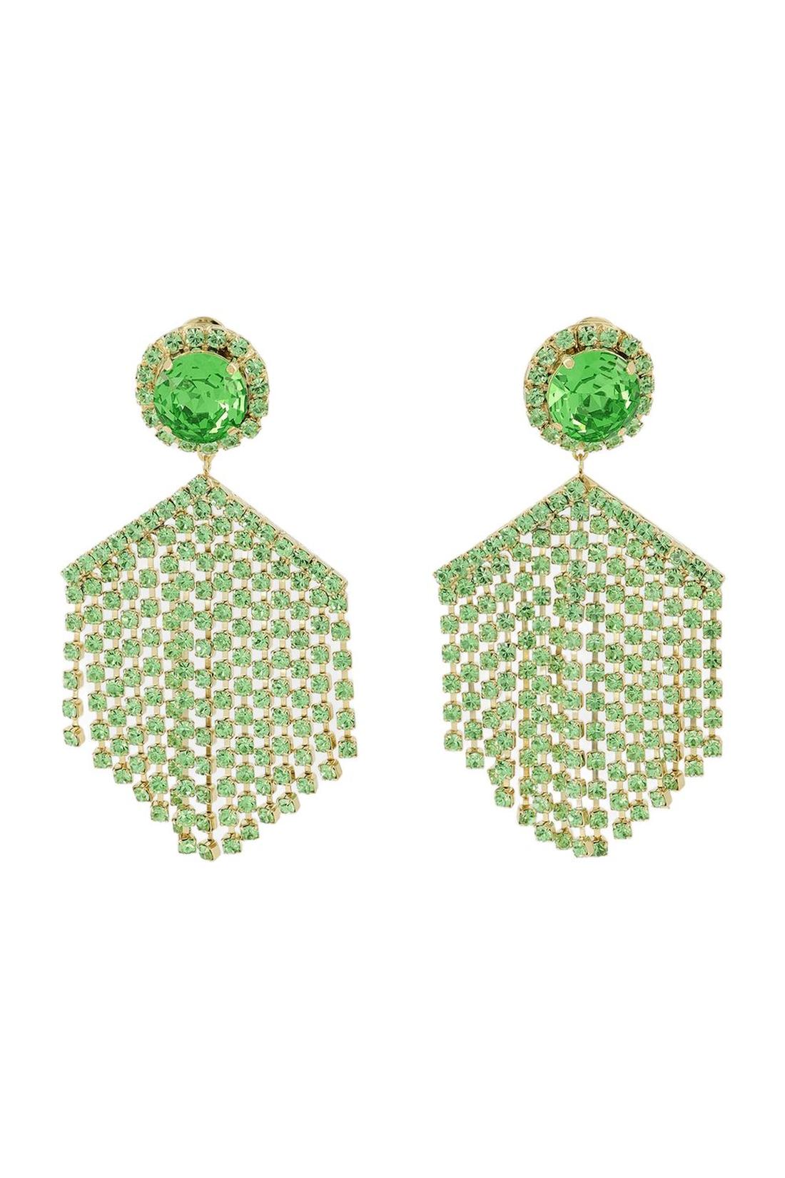 Erdbeer-Ohrringe - Shourouk - Strasssteine - Grün