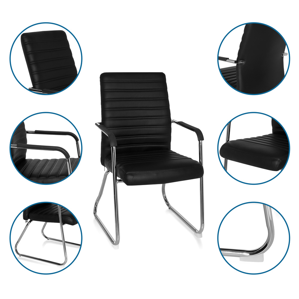 B-stock Hjh Office Steel V Pu conference chair, sled chair, office chair, dining chair