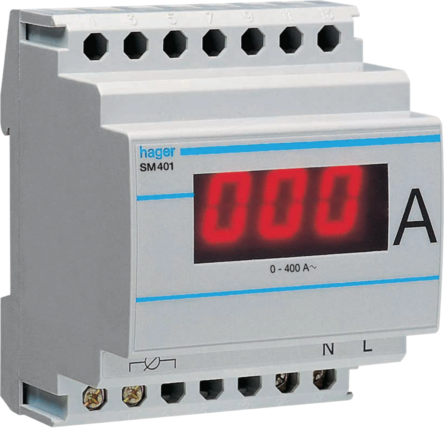 Hager stafrænn ampermælir á lager, straumspennimæling 0-400 A, mælitæki, skynjarar, spennibreytir