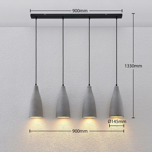 B-Ware Lindby Beton Pendellampe Sanne Pendelleuchte Hängelampe Lampe Vierflammig E27498