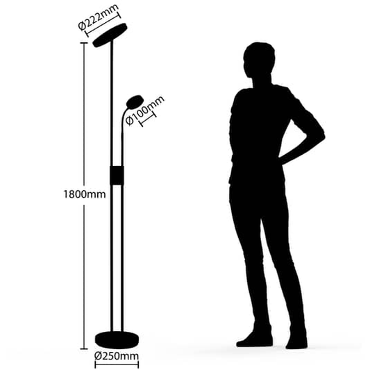 B-Ware Lindby Seppa Led Stehleuchte Lampe Leuchte Stehlampe Ip20 230 V 180cm Rund Nic781