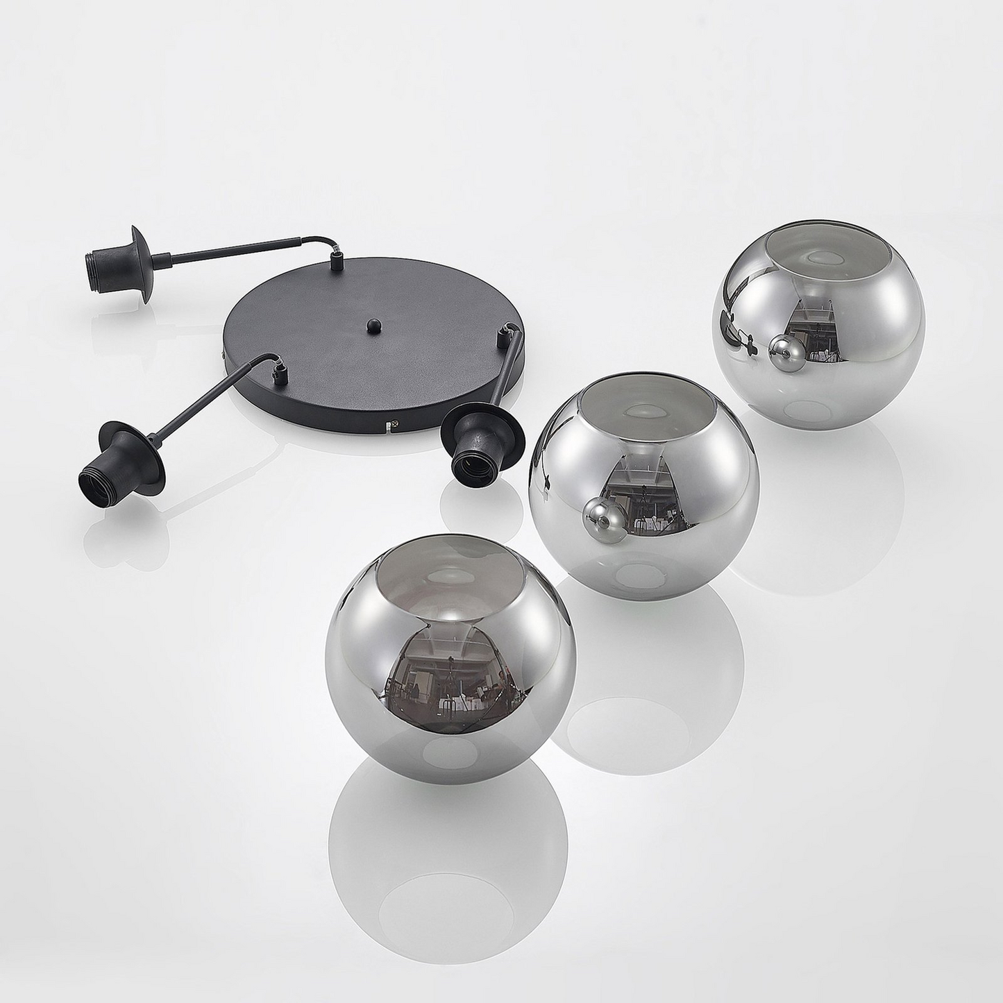 B-grade Lindby Jurian pendant light, hanging lamp, ceiling lamp, 3-bulb E27, Black 942 