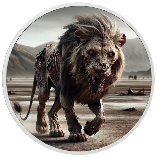 2026 Australia 1oz 9999 Silver BU Decay and Ruin Zombie Lion Colourized
