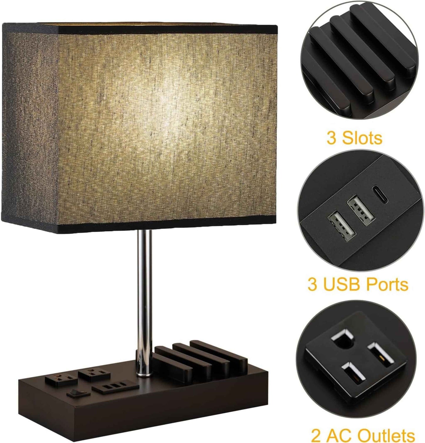 Multi-Functional USB Table Lamp with Charging Ports & Phone Stand