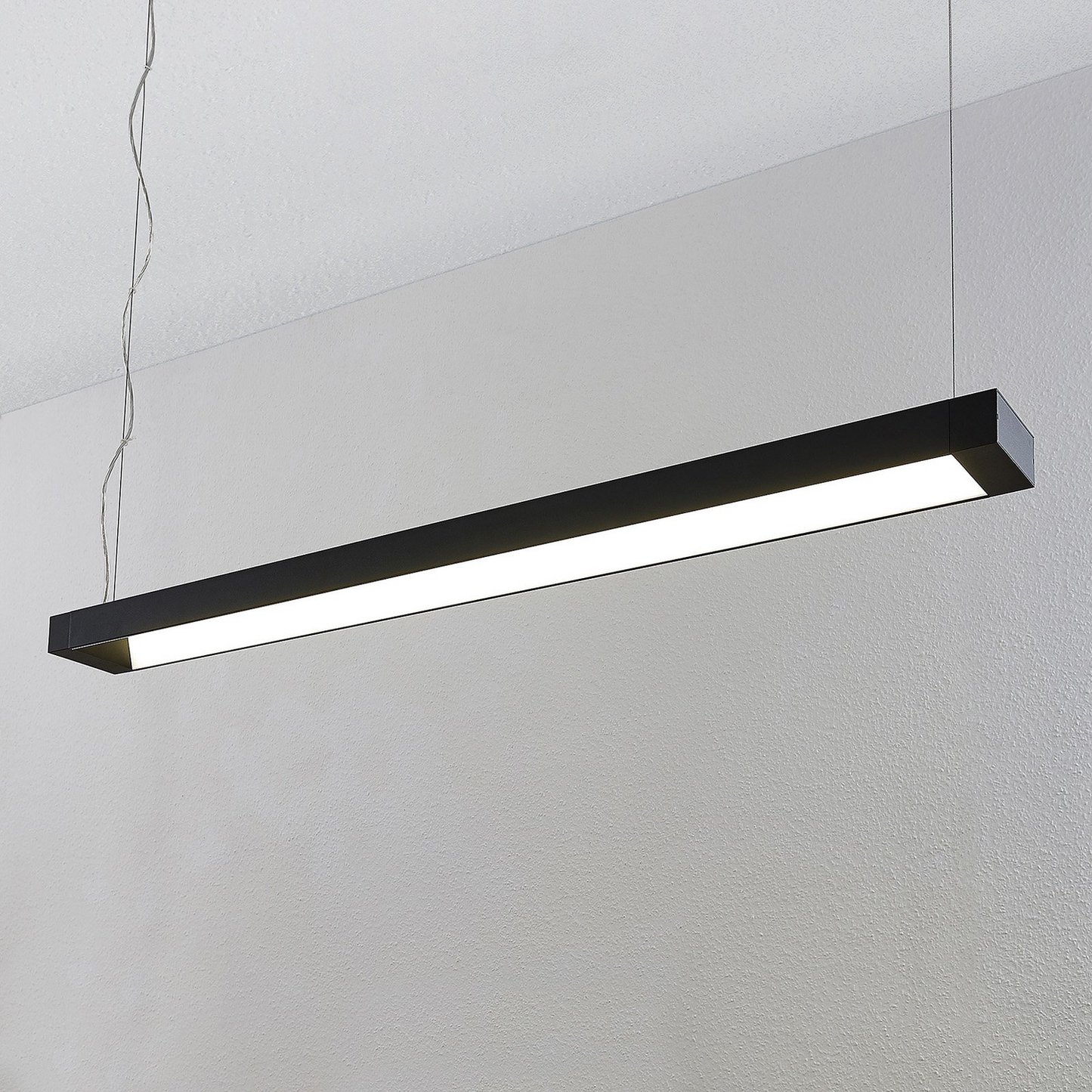 B-flokks Arcchio Cuna LED hengiljós, svart, ferkantað, 122 cm lampi, ljós, hengiljós