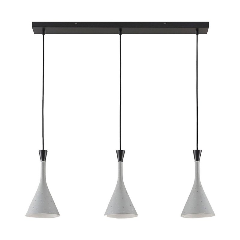 Lindby hengilampi Flynn fyrir borðstofu, grár, 3 ljós, 747, B-flokks 