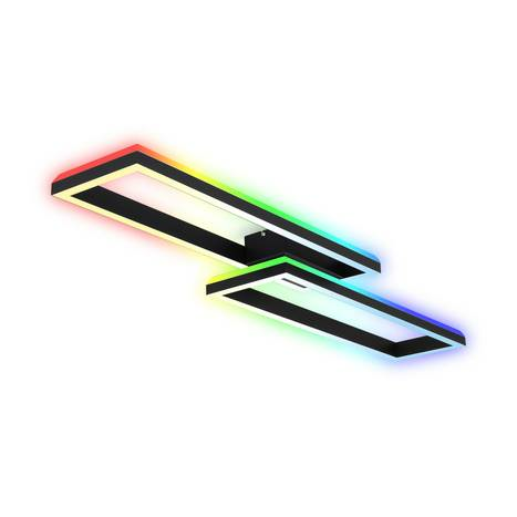 Briloner LED loftlampi í B-flokki, rammaljós fyrir loft, 2 ljósa RGBW baklýsing, 119,5 cm