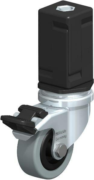 Snúningshjól frá Blickle með bremsu, hjól ø 50 mm, Lra Vpa 50 G Fi Ev07 Grátt