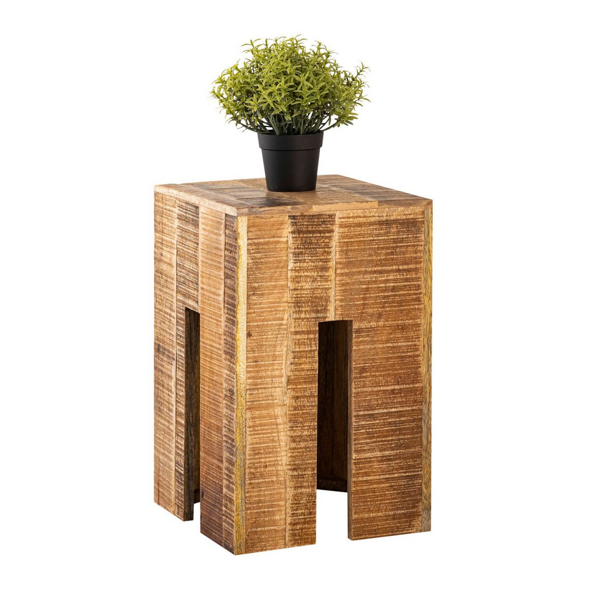 Hocker quadratisch - 28 x 45 x 28 cm - Blumenhocker Blumensäule - Mangoholz