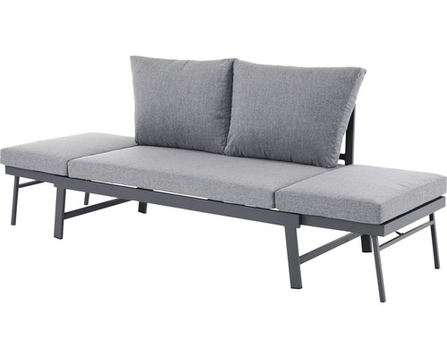 B-flokks garðbekkur frá Garden Place Leila, fjölnota bekkur með púða, 218 x 72 x 72 cm, samanbrjótanlegur