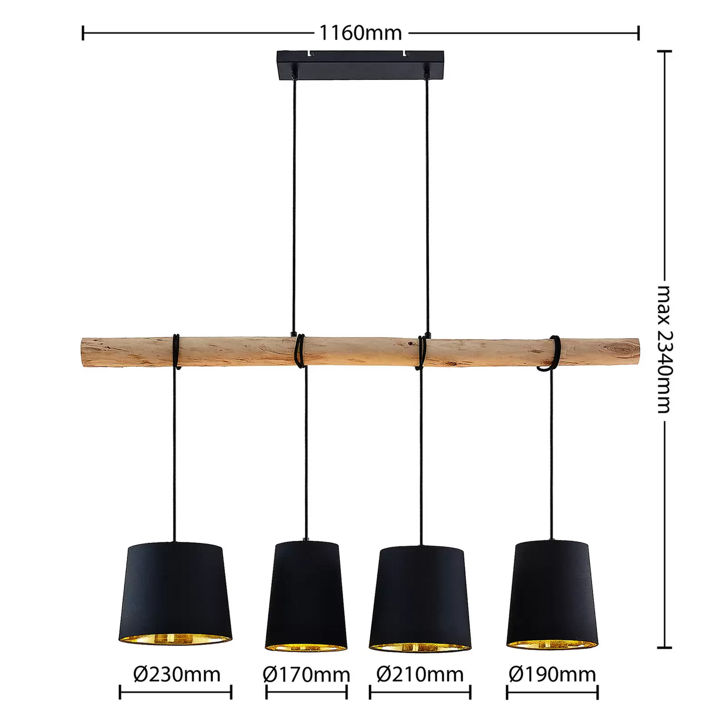 B-grade Lindby Hinai pendant light, ceiling lamp, hanging lamp, ceiling light, light fixture, lamp 