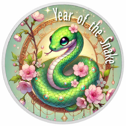 Year of the Snake - Blossoming Grace 1oz Silver Coin