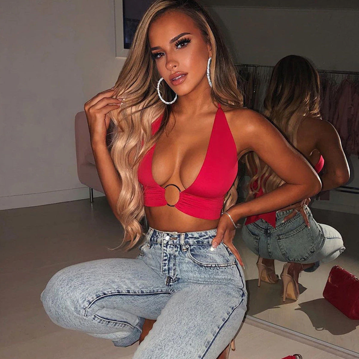 Ruched Soft Slim Crop Top