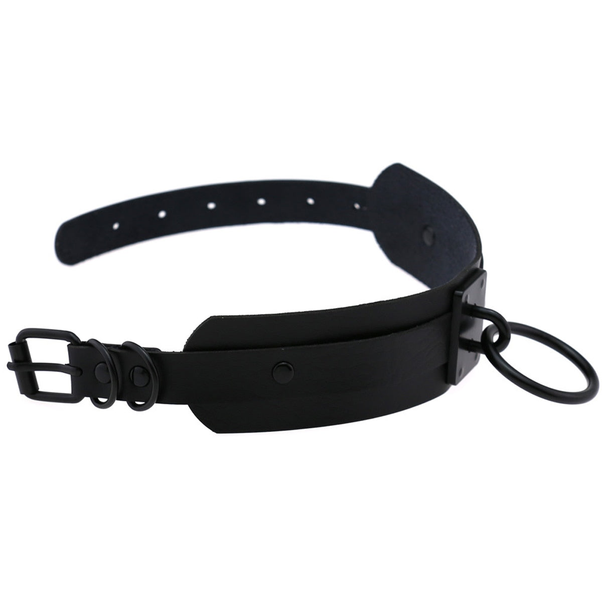 Leather Look Choker Collar