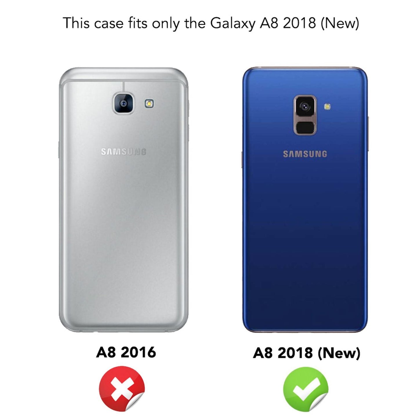 NALIA 2 Pack Display Schutzglas für Samsung Galaxy A8 (2018), Handy Glas Schutz