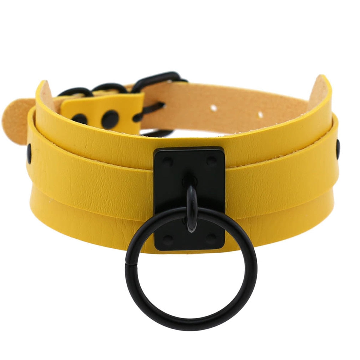 Leather Look Choker Collar