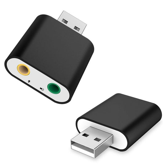 Externe Soundkarte USB-Audioadapter 7.1 3D Virtual Surround Sound Aluminium