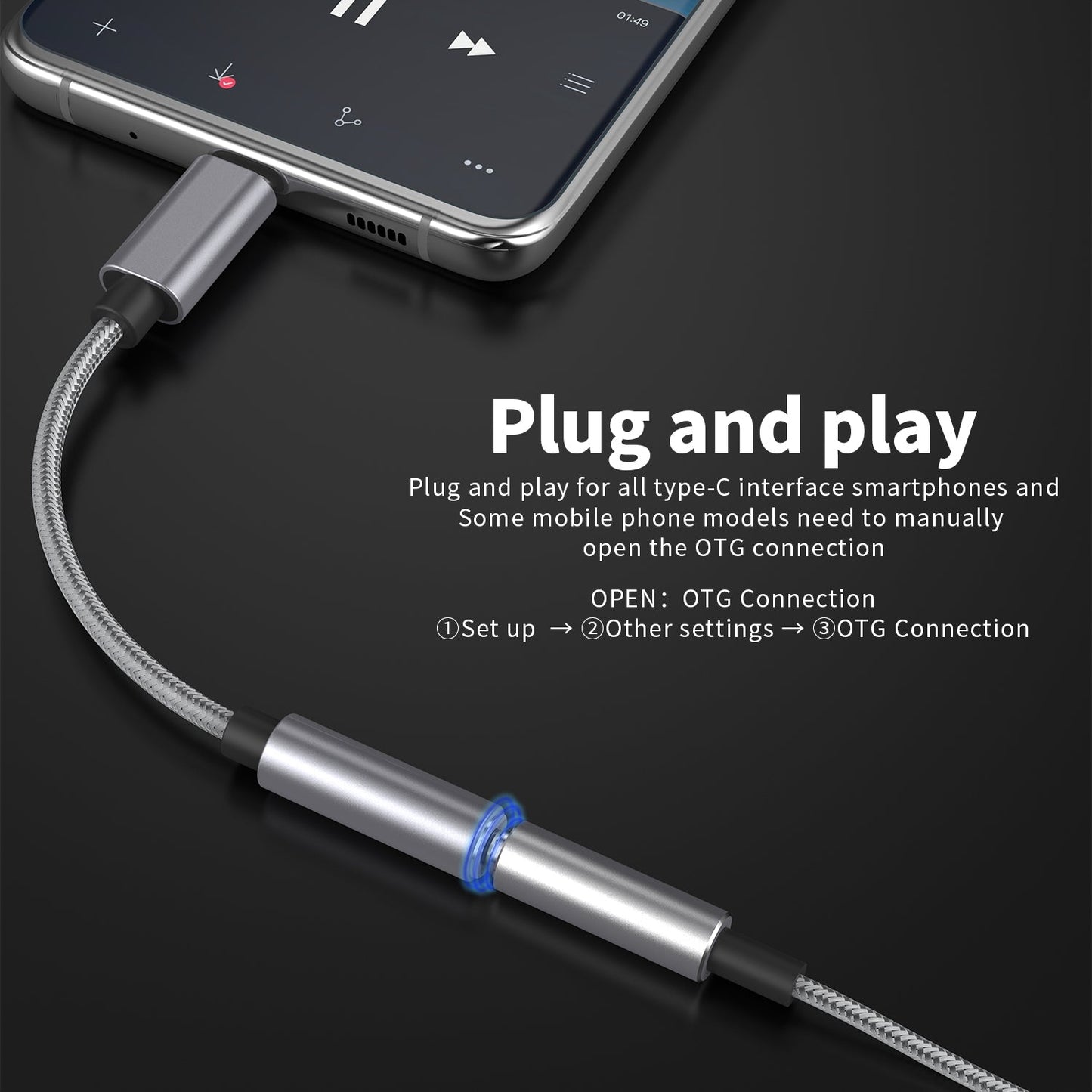 USB Typ C auf zu AUX 3,5mm Kopfhörer Klinke Adapter Handy Tablet PC Universal