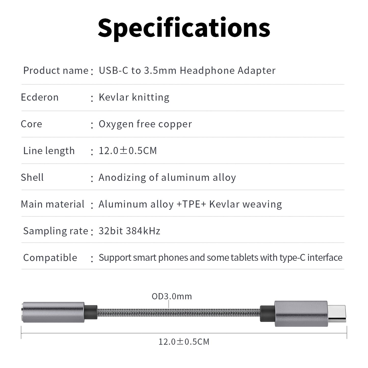 USB Typ C auf zu AUX 3,5mm Kopfhörer Klinke Adapter Handy Tablet PC Universal