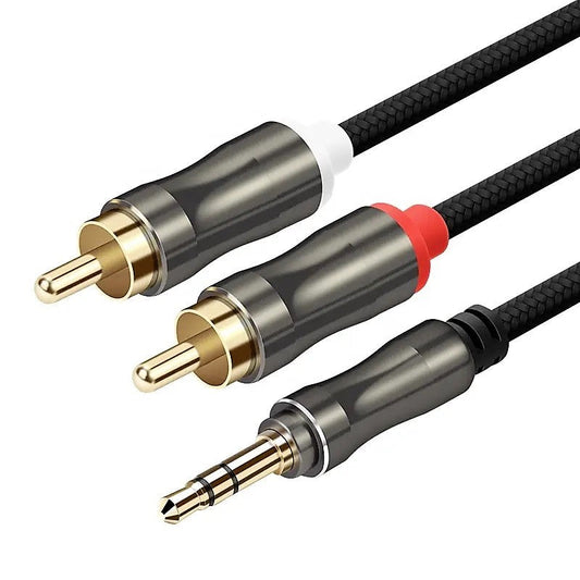 Premium Aux zu Cinch Kabel 3,5mm Klinke Audio 2x Cinch RCA Stecker auf Klinke