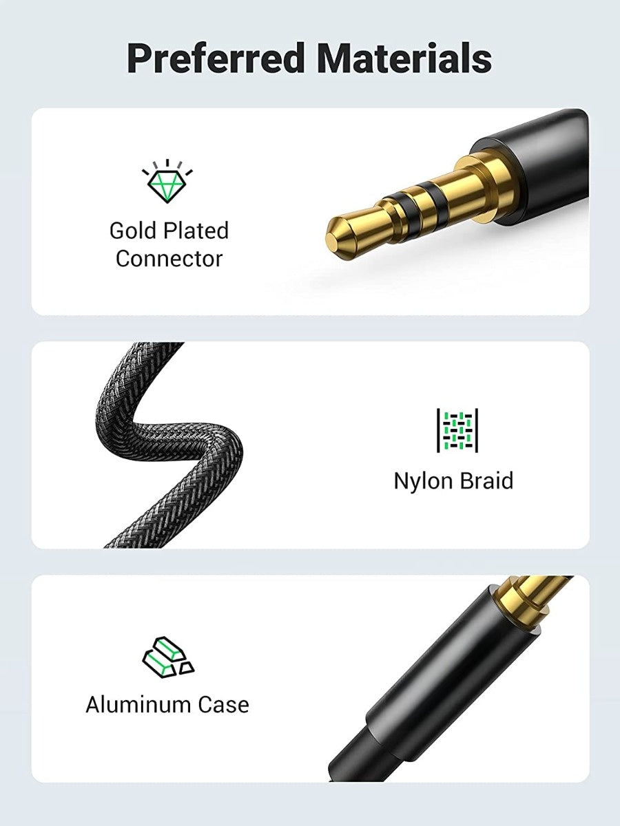 AUX Y-Splitter Adapter 3,5 mm Stecker zu 2x AUX Buchse Audio Splitterkabel 0,3 m