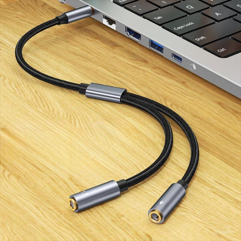 Audio splitter cable adapter 1/2 Headset 3.5mm jack plug 2 socket microphone