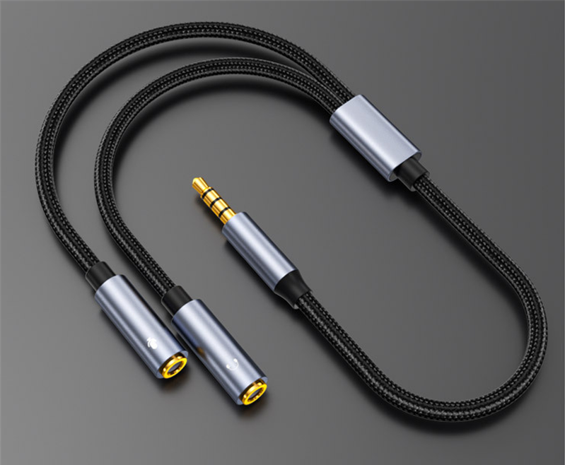 Audio splitter cable adapter 1/2 Headset 3.5mm jack plug 2 socket microphone