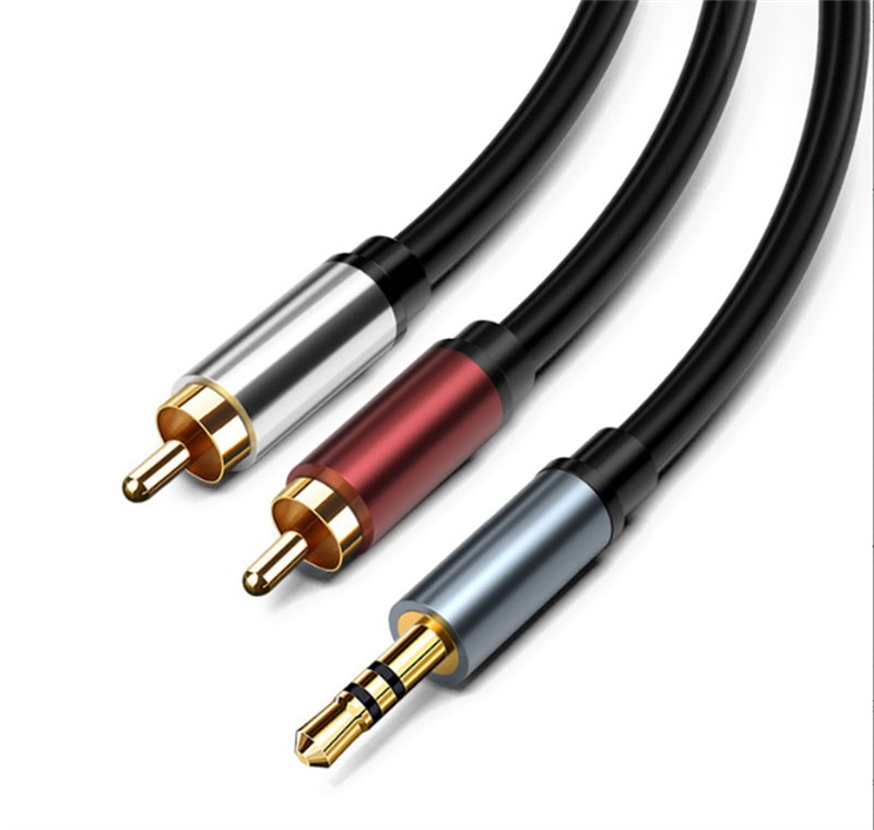 Premium Aux zu Cinch Kabel 3,5mm Klinke Audio 2x Cinch RCA Stecker auf Klinke