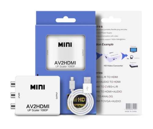 AV RCA zu HDMI Adapter Konverter Full HD 1080P Video Audio TV 3 RCA CVBS HDMI