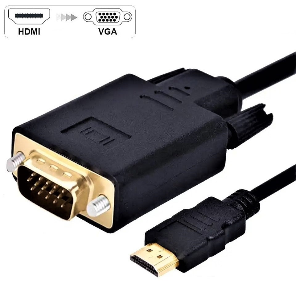 HDMI Stecker zu VGA Stecker Kabel Konverter Full HD 1080p 1,8 m vergoldet