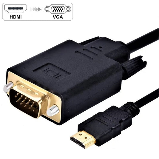 HDMI Stecker zu VGA Stecker Kabel Konverter Full HD 1080p 1,8 m vergoldet