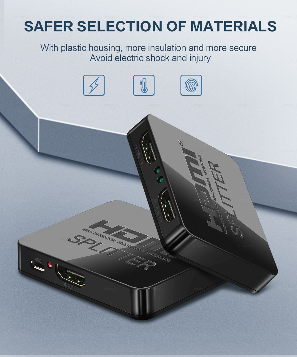 1-in-2-out HDMI Splitter Verteiler 4K 3D 4K@30Hz 1080p@60Hz Ultra HD Adapter