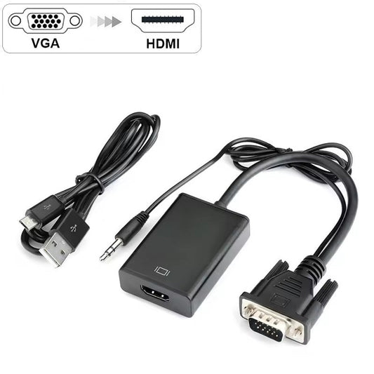 VGA auf HDMI Adapter mit Audio Full HD 1080p VGA zu HDMI Konverter PC Laptop